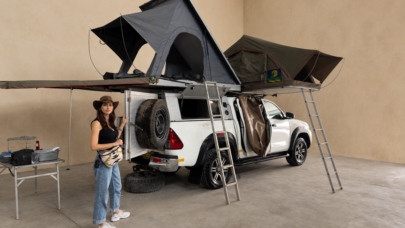 Unsere 4x4-Abholung mit Dachzelt in Windhoek