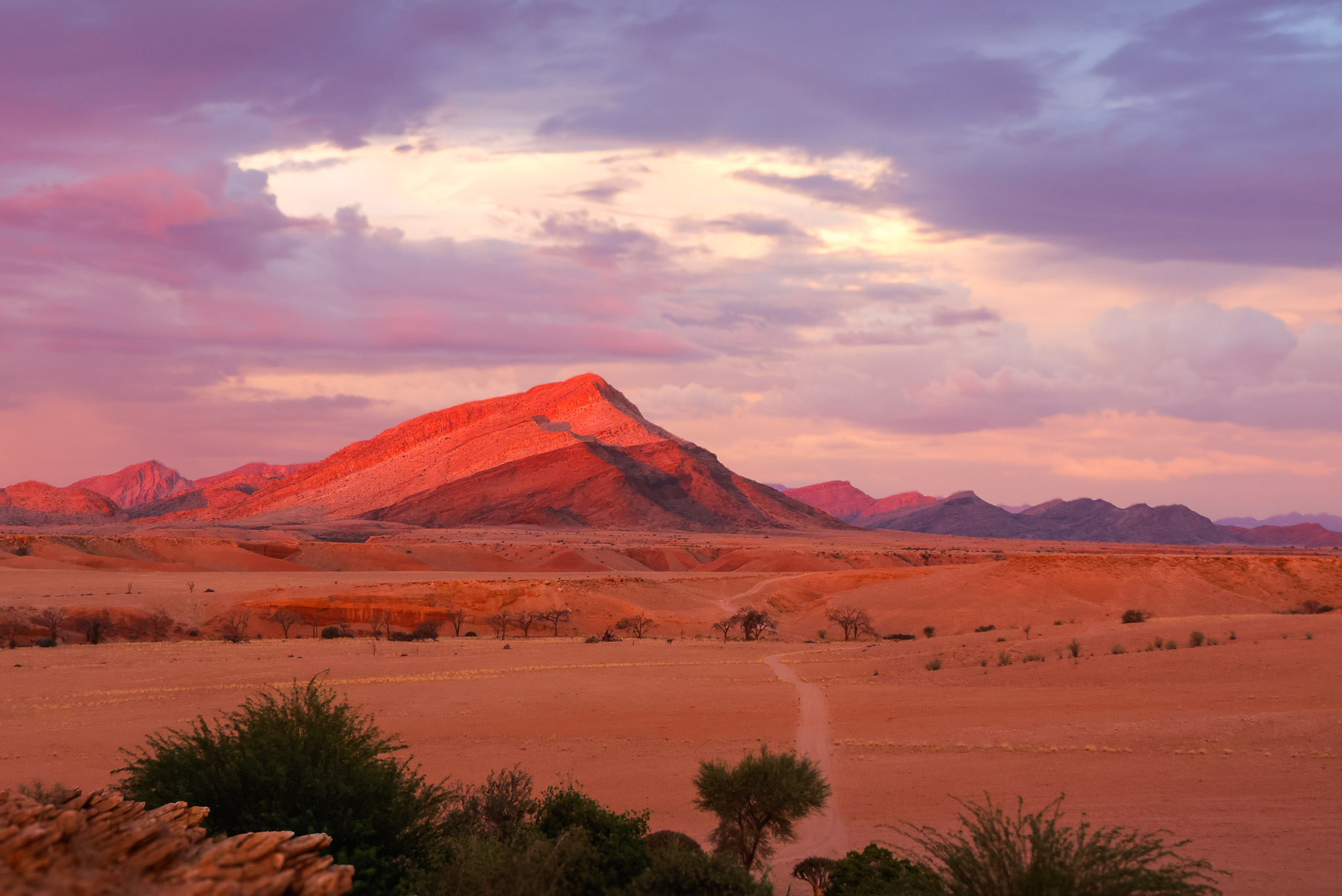 Sonnenuntergang in der Namib